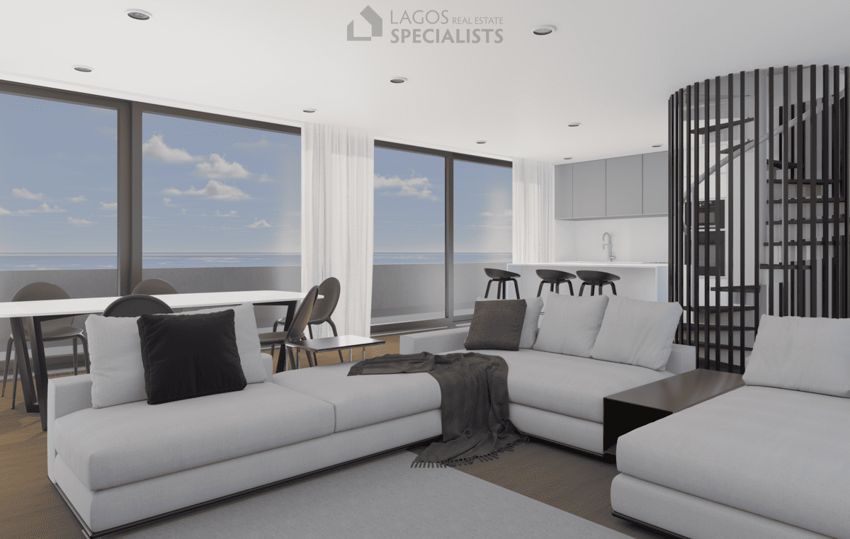 open-plan living and dining area in spacious 2-bedroom apartment Lagos new build