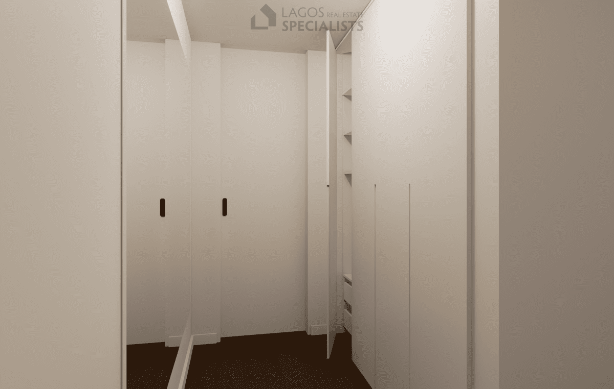 built-in wardrobe and storage space in new build 2-bedroom Lagos apartment
