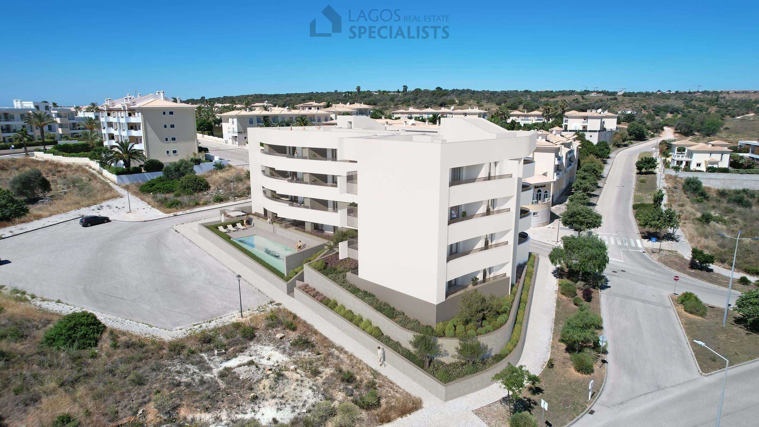 aerial view of The Leaf apartments in Porto de Mós near the beach