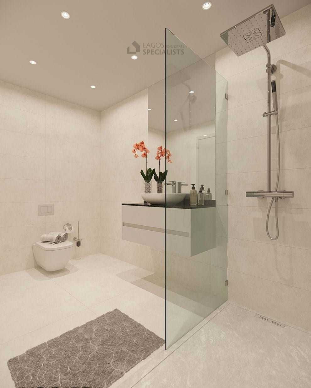 Guest bathroom with walk-in shower