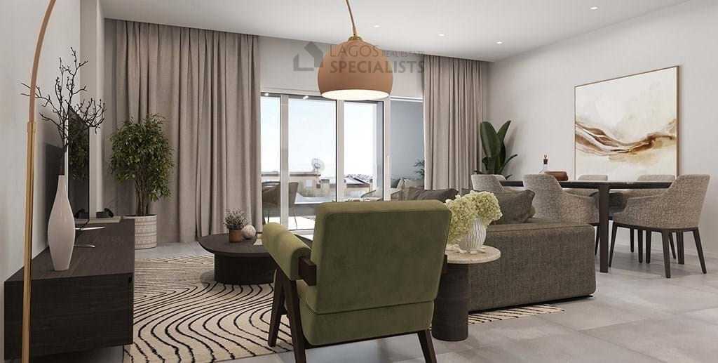 Modern living room with access to large terrace