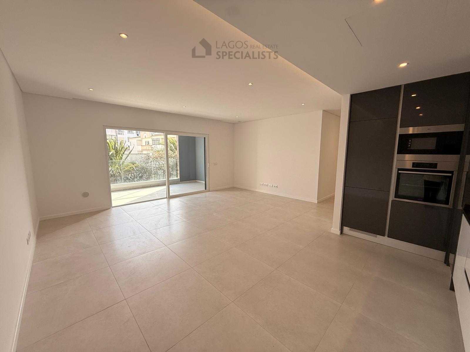 Spacious open-plan living room and kitchen